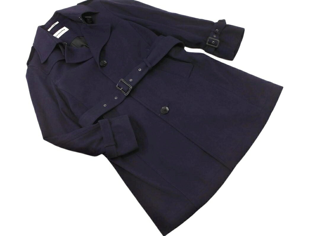 renoma レノマ HOMME ウール混 トレンチ コート sizeL/濃紺 ◇■ ☆ fka4 メンズ【USED】【中古】【古着】【ブランド古着買取・販売ABJ】