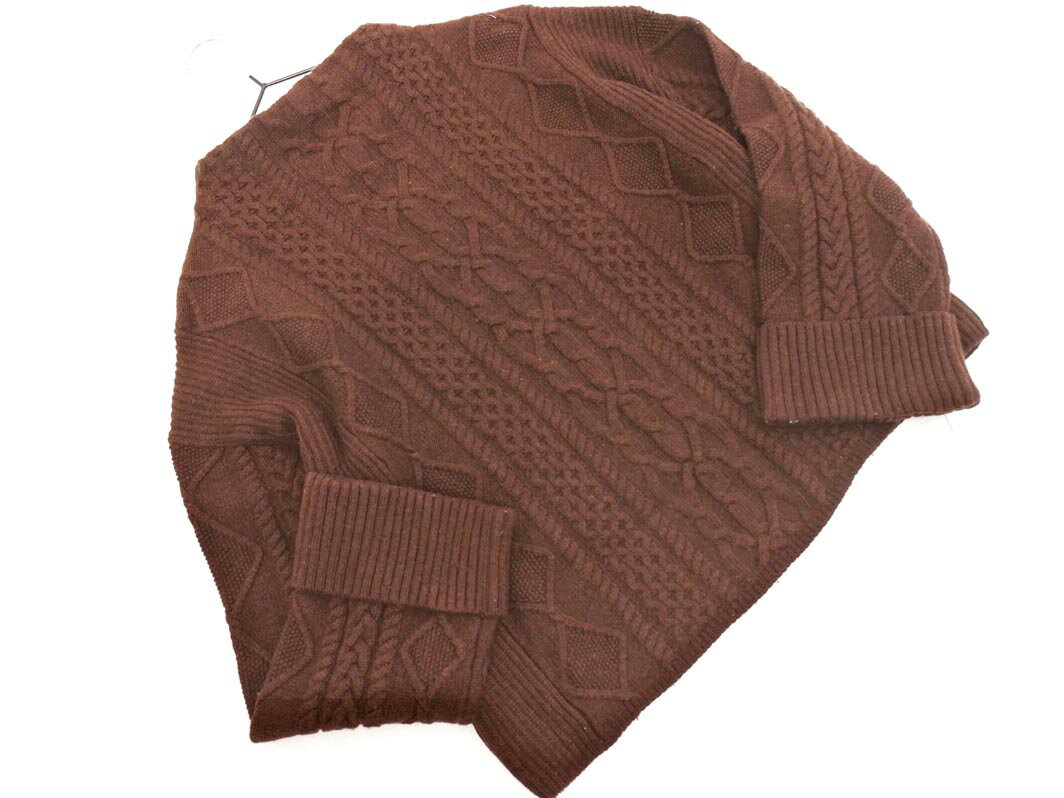 JEANASIS ジーナシス ウール混 ケーブル編み ニット セーター sizeF/茶 ◇■ ☆ fic5 レディース【USED】..