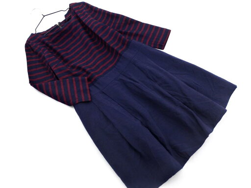グリーンレーベルリラクシング ユナイテッドアローズ ウール混 ストライプ ドッキング ワンピース size40/紺x赤 ◇■ ☆ ejc2 レディース【USED】【中古】【古着】【ブランド古着買取・販売ABJ】 グリーンレーベルリラクシング ユナイテッドアローズ ウール混 ストライプ ドッキング ワンピース size40/紺x赤 ◇■ ☆ ejc2 レディース【USED】【中古】【古着】【ブランド古着買取・販売ABJ】
