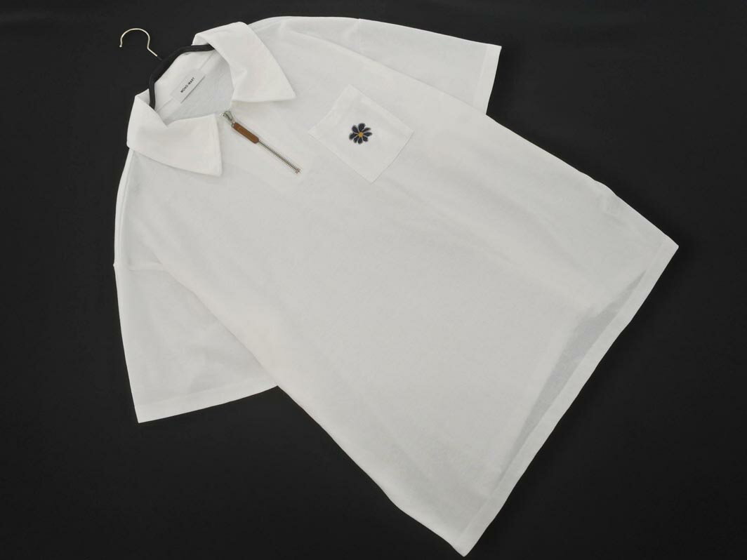 MONO-MART モノマート ハーフジップ ポロシャツ sizeF/白 ■◆ ☆ fha5 メンズ【USED】【中古】【古着】【ブランド古着買取・販売ABJ】