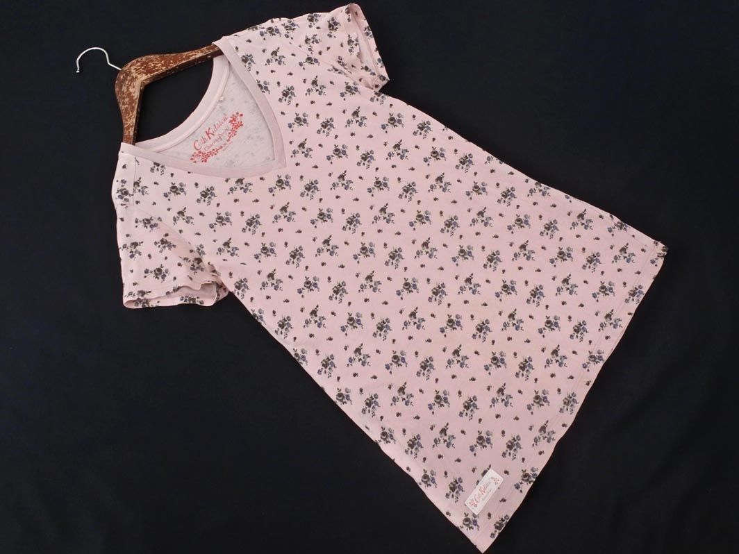 ネコポスOK Cath Kidston キャスキッドソン Vネック 花柄 Tシャツ sizeM/ピンク ■◆ ☆ deb0 レディース【USED】【中古】【古着】【ブラ..