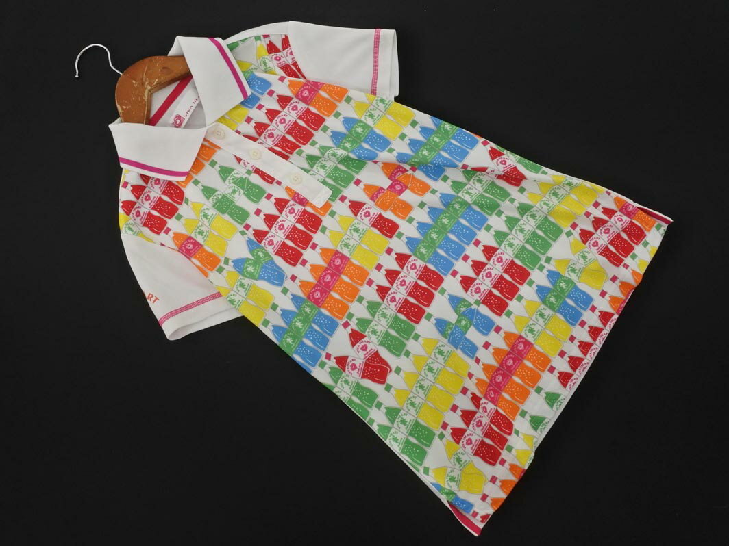 ネコポスOK VIVA HEART ビバハート ゴルフウェア プリント ポロシャツ size40/白 ■◆ ☆ fha5 レディース..