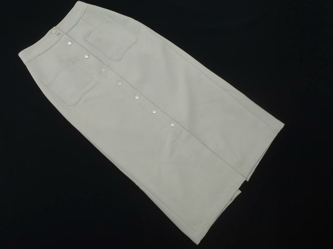 mystic ミスティック フロントボタン ロング タイト スカート size1/グレー ■■ ☆ fdc2 レディース【USED】【中古】【古着】【ブランド古着買取・販売ABJ】