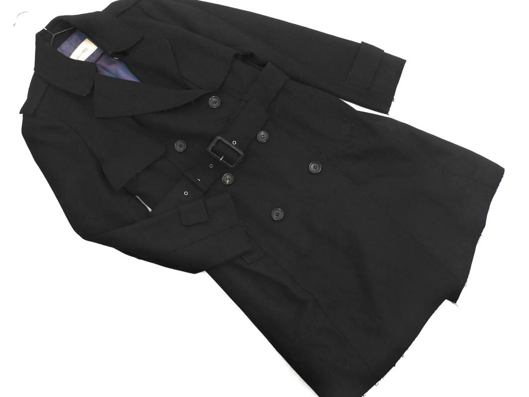 Des Pres デプレ トゥモローランド ウール混 トレンチ コート size1/黒 ◇■ ☆ fba4 レディース【USED】【中古】【古着】【ブランド古着買取・販売ABJ】