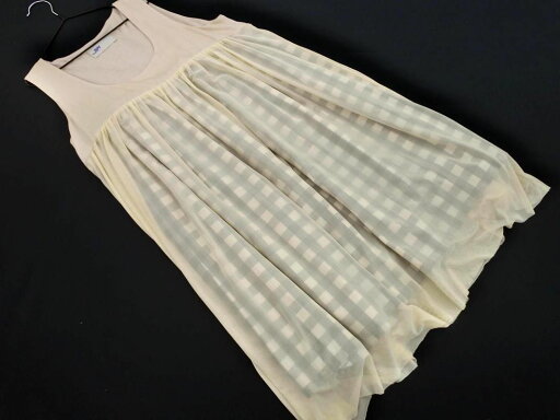 Ray BEAMS レイビームス ギンガムチェック チュール フェイクレイヤード チュニック ワンピース アイボリー ■◆ ☆ eia4 レディース【USED】【中古】【古着】【ブランド古着買取・販売ABJ】 Ray BEAMS レイビームス ギンガムチェック チュール フェイクレイヤード チュニック ワンピース アイボリー ■◆ ☆ eia4 レディース【USED】【中古】【古着】【ブランド古着買取・販売ABJ】
