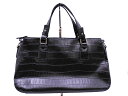 renoma レノマ 型押し風 トート バッグ 黒 ■■ ☆ fdc1 レディース【USED】【中古】【古着】【ブランド古着買取・販売ABJ】
