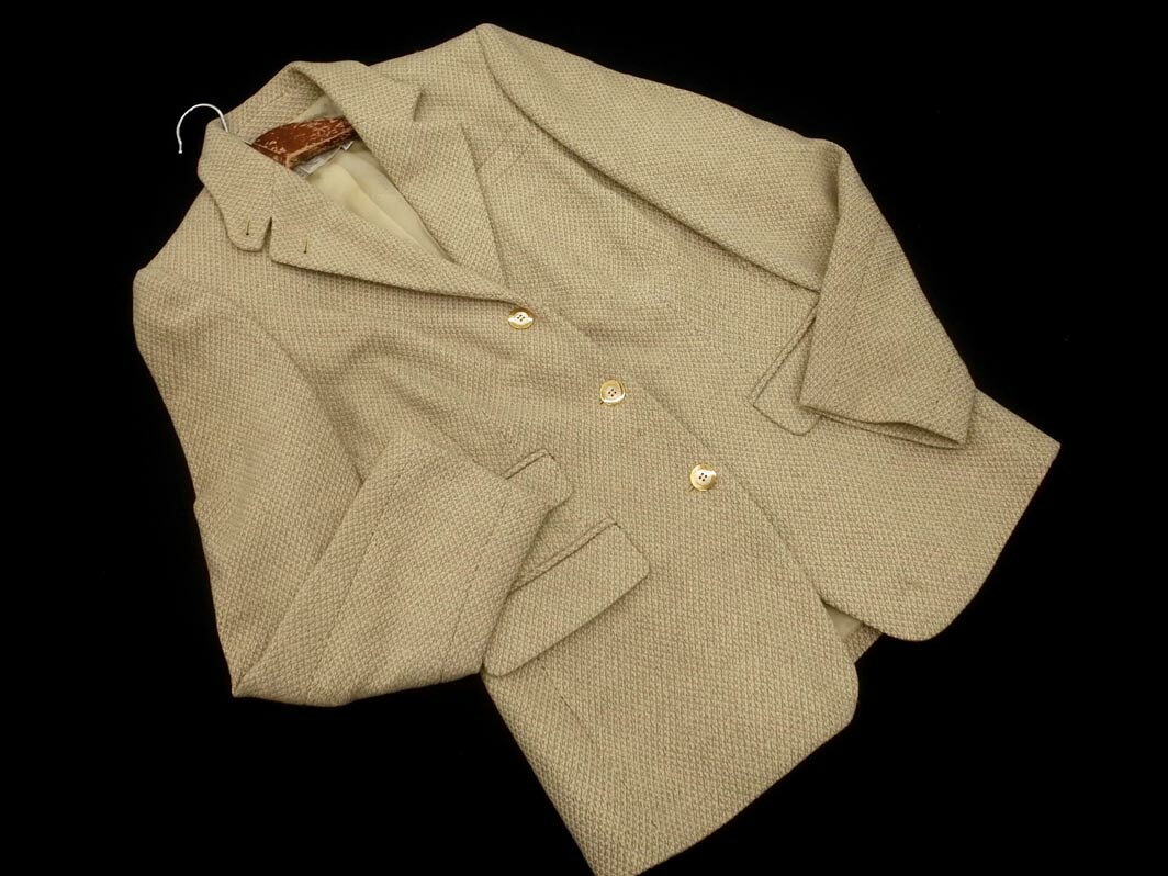 新品 Salvatore Ferragamo サルヴァトーレフェラガモ ツイード ジャケット size40/ベージュ ◇■ ☆ fkc0 ..