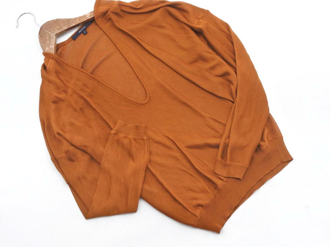 ネコポスOK MACPHEE マカフィー トゥモローランド Vネック ニット セーター size1/茶 ■◇ ☆ fhb8 レディース【USED】【中古】【古着】【ブランド古着買取・販売ABJ】