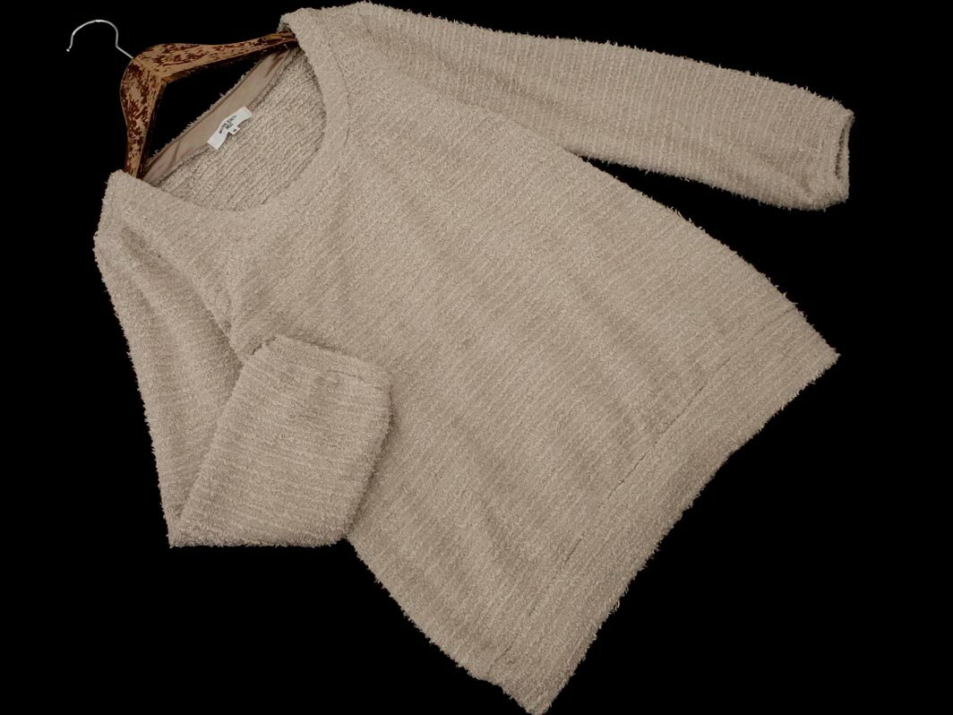 NATURAL BEAUTY BASIC ナチュラルビューティーベーシック ラメ ニット セーター sizeM/ベージュ ◇■ ☆ f..