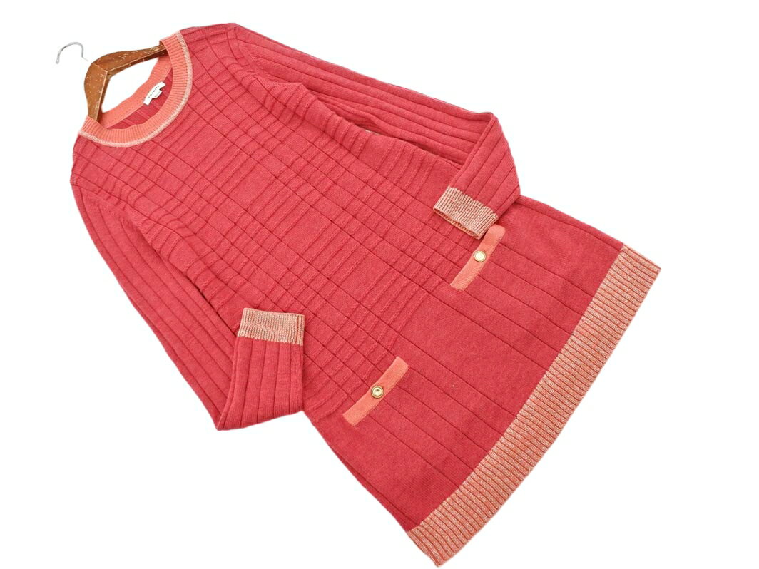 ensuite エンスウィート ウール混 ラメ リブ ニット ワンピース sizeM/ピンク ◇■ ☆ fkb0 レディース【USED】【中古】【古着】【ブランド古着買取・販売ABJ】