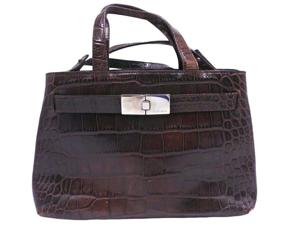 FURLA フルラ クロコ 型押し レザー 2W