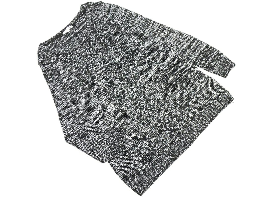 HERE&#039;S ヒアーズ ニット セーター sizeL/黒xシルバー ◇■ ☆ fkc5 レディース【USED】【中古】【古..