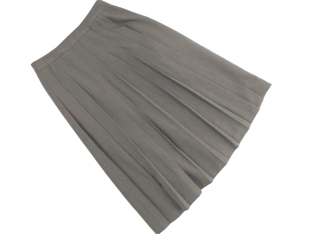 AMACA アマカ ラップ風 プリーツ スカート size38/チャコール ◇■ ☆ fhb8 レディース【USED】【中古】【古着】【ブランド古着買取・販売ABJ】