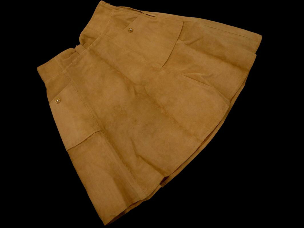 Feroux フェルゥ フェイクスウェード Aライン 台形 スカート size2/ベージュ ◇■ ☆ fkc6 レディース【USED】【中古】【古着】【ブランド古着買取・販売ABJ】