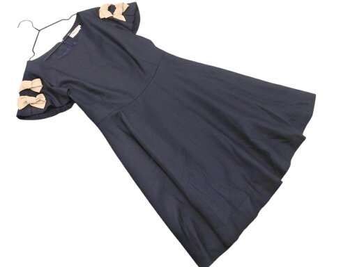 anatelier アナトリエ リボン Aライン ワンピース size38/紺 ■◆ ☆ ffa6 レディース【USED】【中古】【古着】【ブランド古着買取・販売ABJ】 anatelier アナトリエ リボン Aライン ワンピース size38/紺 ■◆ ☆ ffa6 レディース【USED】【中古】【古着】【ブランド古着買取・販売ABJ】