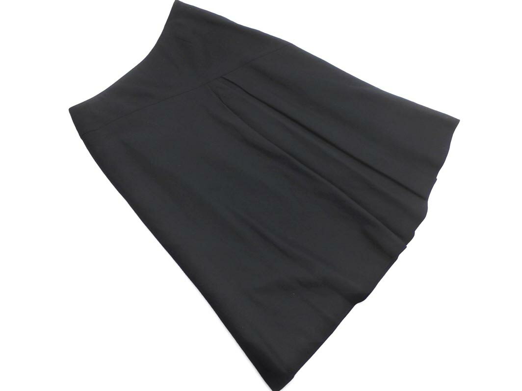 TRANS WORK トランスワーク ウール混 Aライン 台形 スカート size9/黒 ◇■ ☆ fhb8 レディース【USED】【中古】【古着】【ブランド古着買取・販売ABJ】