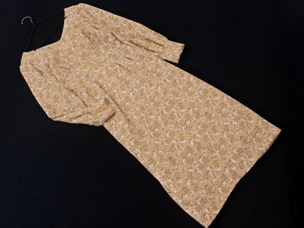 COCODEAL ココディール 花柄 レースアップ ワンピース size1/ベージュ ■◇ ☆ eib2 レディース【USED】【中古】【古着】【ブランド古着買取・販売ABJ】