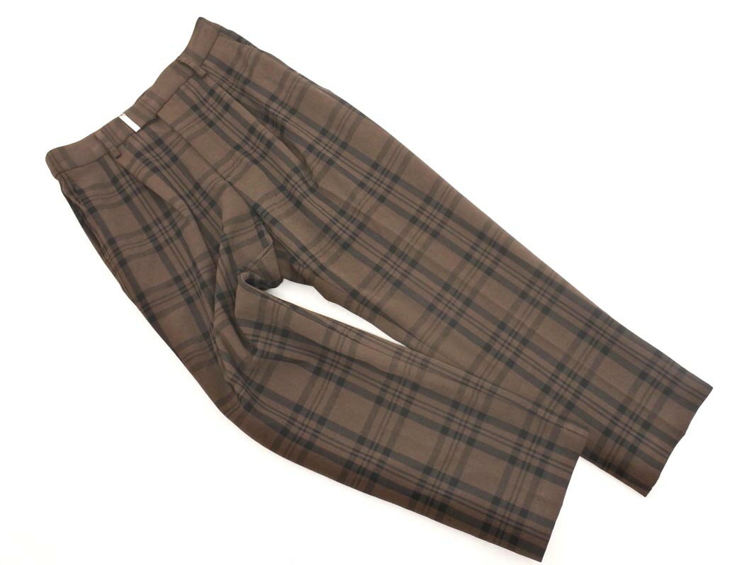 VIS ビス チェック テーパード パンツ sizeM/茶 ◇■ ☆ fjb5 レディース【USED】【中古】【古着】【ブランド古着買取・販売ABJ】