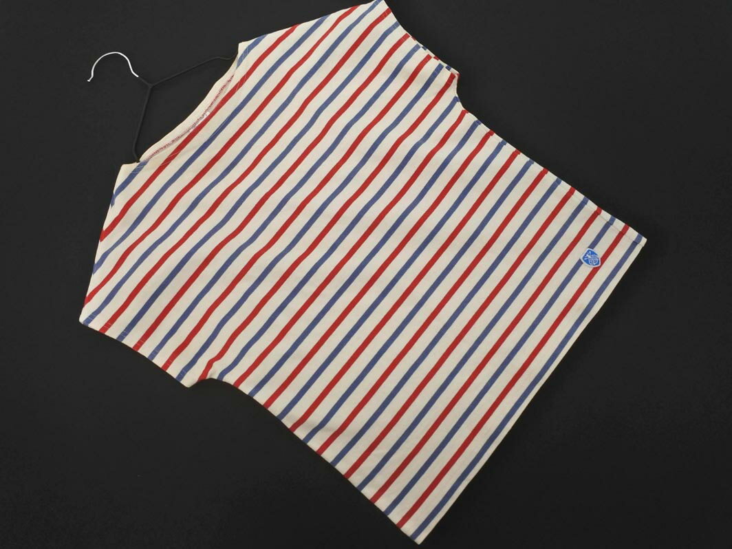 ORCIVAL オーシバル ボーダー フレンチスリーブ Tシャツ size1/オフホワイト ■◆ ☆ fgb4 レディース【USED】【中古】【古着】【ブランド古着買取・販売ABJ】