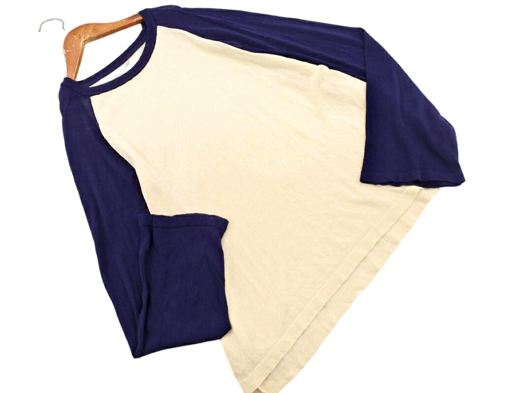 CIAOPANIC TYPY チャオパニックティピー バイカラー ニット セーター sizeONE/紺xベージュ ◇■ ☆ fjc8 ..