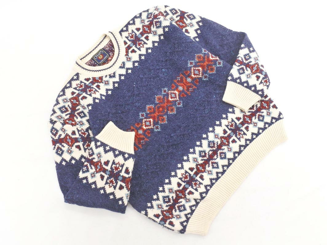 CHAPS RALPH LAUREN チャップス ラルフローレン ウール混 ノルディック柄 ニット セーター sizeL/白x紺..