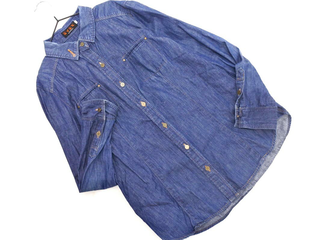 EVEX by KRIZIA エヴェックスバイクリツィア デニム シャツ size40/ブルー ◇■ ☆ fia2 レディース【USED】【中古】【古着】【ブランド古着買取・販売ABJ】(4)