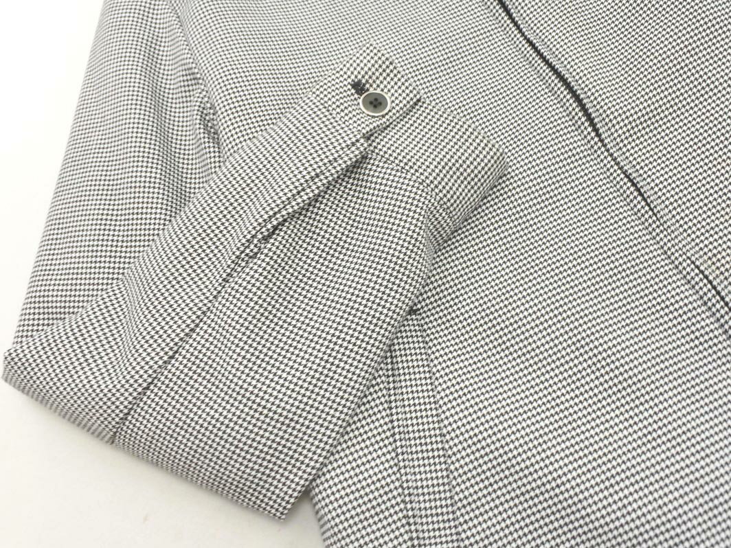 INHERIT インヘリット 千鳥柄 ジップアップ ジャケット sizeL/白x黒 ◇■ ☆ fjc1 メンズ【USED】【中古】【古着】【ブランド古着買取・販売ABJ】