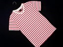 FIELDMAN by EDWIN フィールドマン バイ エドウィン Vネック ボーダー Tシャツ sizeM/白x赤 ■◆ ☆ eib3 メンズ【USED】【...