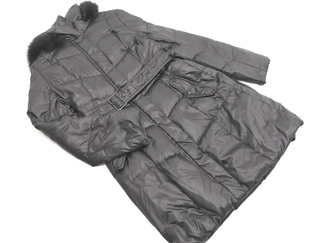 UNTITLED アンタイトル ブルーフォックスファー ダウン コート size2/黒 ◆■ ☆ ekb1 レディース【USED】【中古】【古着】【ブランド古着買取・販売ABJ】