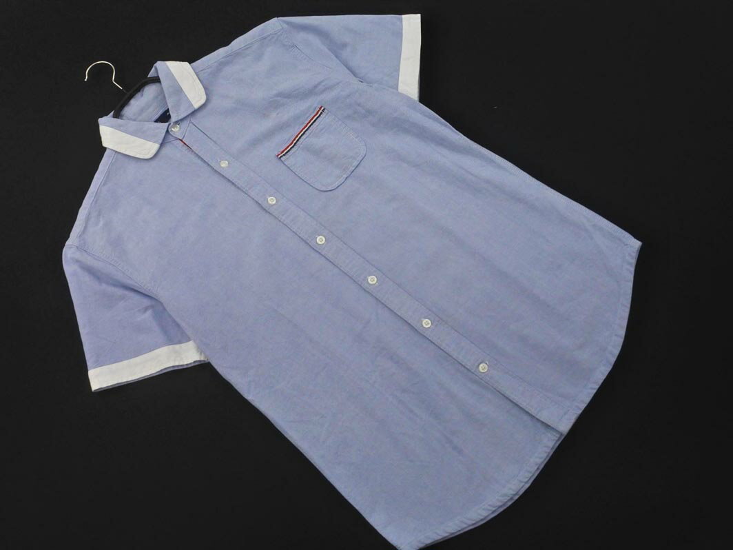 SHIPS シップス 半袖 シャツ sizeM/サックス ■◆ ☆ ffb7 メンズ【USED】【中古】【古着】【ブランド古着買取・販売ABJ】
