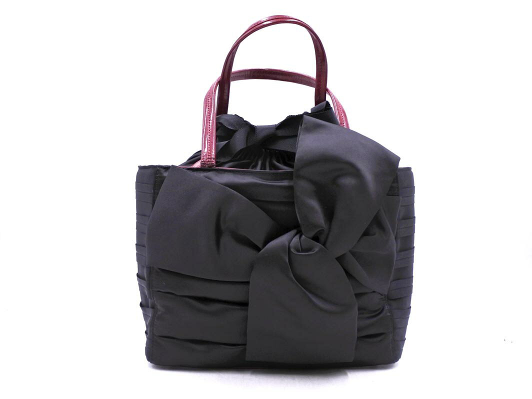 COTTO SHUZO コトューシューゾー リボン ハンド バッグ 黒 ■■ ☆ fjc8 レディース【USED】【中古】【古..