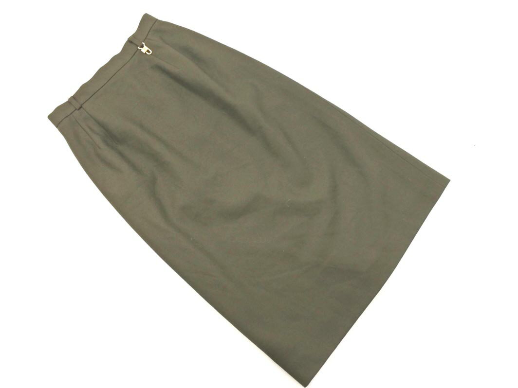 DAKS ダックス ウール100% バックスリット タイト スカート size63-90/カーキ ◇■ ☆ fka5 レディース【USED】【中古】【古着】【ブランド古着買取・販売ABJ】
