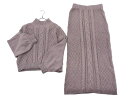 GRL グレイル ボリュームスリーブトップス タイトスカートケーブルニット セットアップ sizeS/モカ ◇■ ☆ fbc6 レディース【USED】【中古】【...