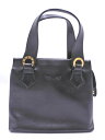 HANAE MORI ハナエモリ 本革 レザー ハンド バッグ 黒 ■■ ☆ fac2 レディース【USED】【中古】【古着】【ブランド古着買取・販売ABJ】
