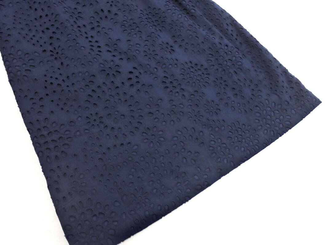 BANANA REPUBLIC バナナリパブリック カットワーク 総レース ワンピース size2/紺 ■◆ ☆ fgb5 レディース【USED】【中古】【古着】【ブランド古着買取・販売ABJ】