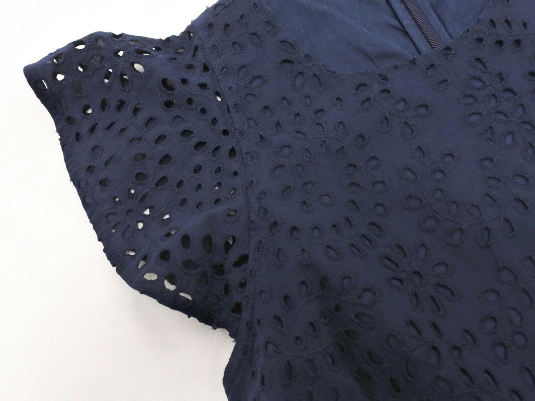 BANANA REPUBLIC バナナリパブリック カットワーク 総レース ワンピース size2/紺 ■◆ ☆ fgb5 レディース【USED】【中古】【古着】【ブランド古着買取・販売ABJ】