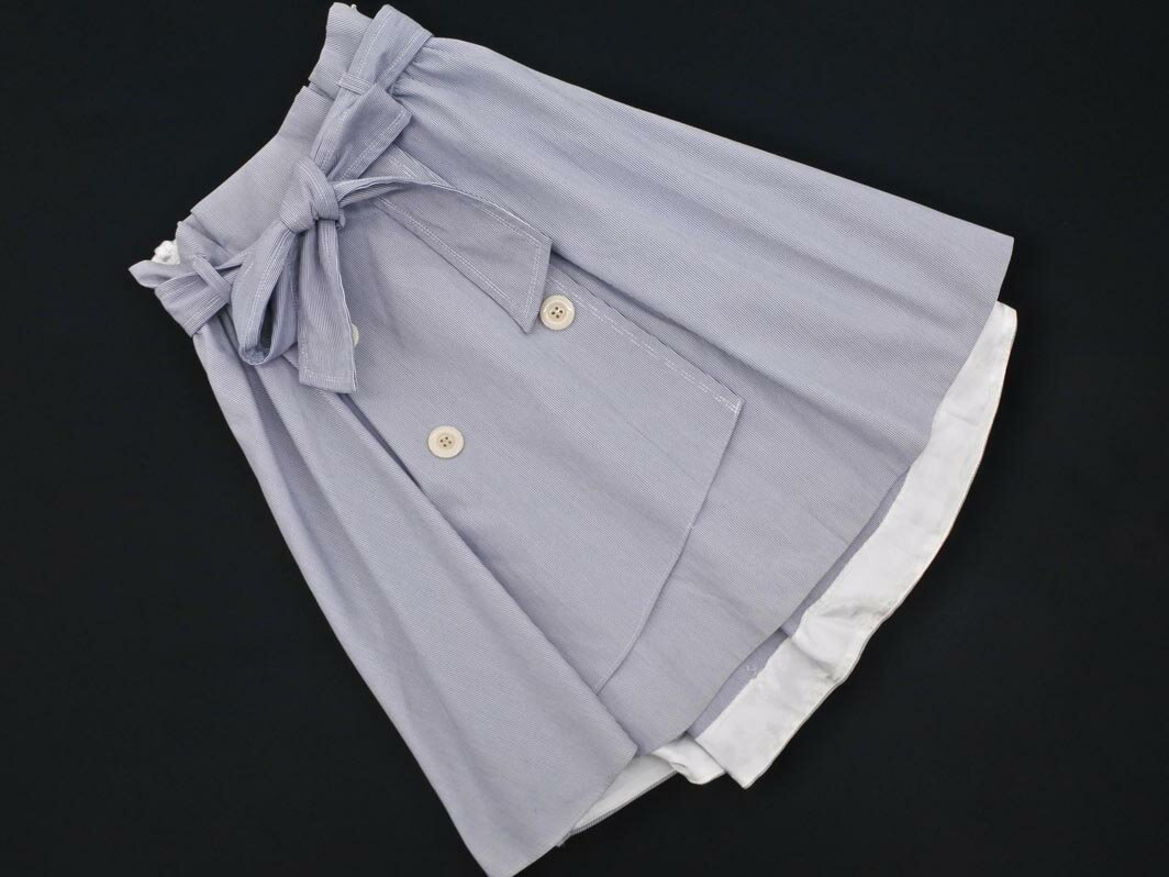 WILLSELECTION ウィルセレクション ウエストリボン ストライプ フレア スカート sizeS/白x紺 ■◇ ☆ gea1 レディース【USED】【中古】【古着】【ブランド古着買取・販売ABJ】