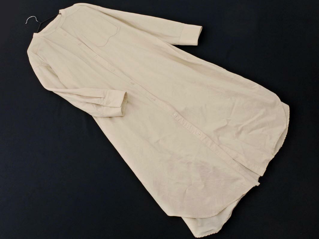 NATURAL BEAUTY BASIC ナチュラルビューティーベーシック バンドカラー シャツ ワンピース sizeM/アイボリー ■◇ ☆ fbc6 レディース【USED】【中古】【古着】【ブランド古着買取・販売ABJ】