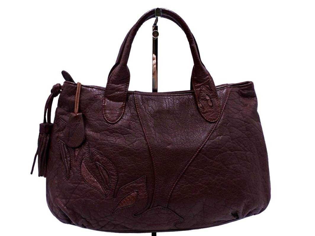 IBIZA イビザ バッファローレザー ハンド バッグ 茶 ■■ ☆ fkc6 レディース【USED】【中古】【古着】【ブランド古着買取・販売ABJ】(4)