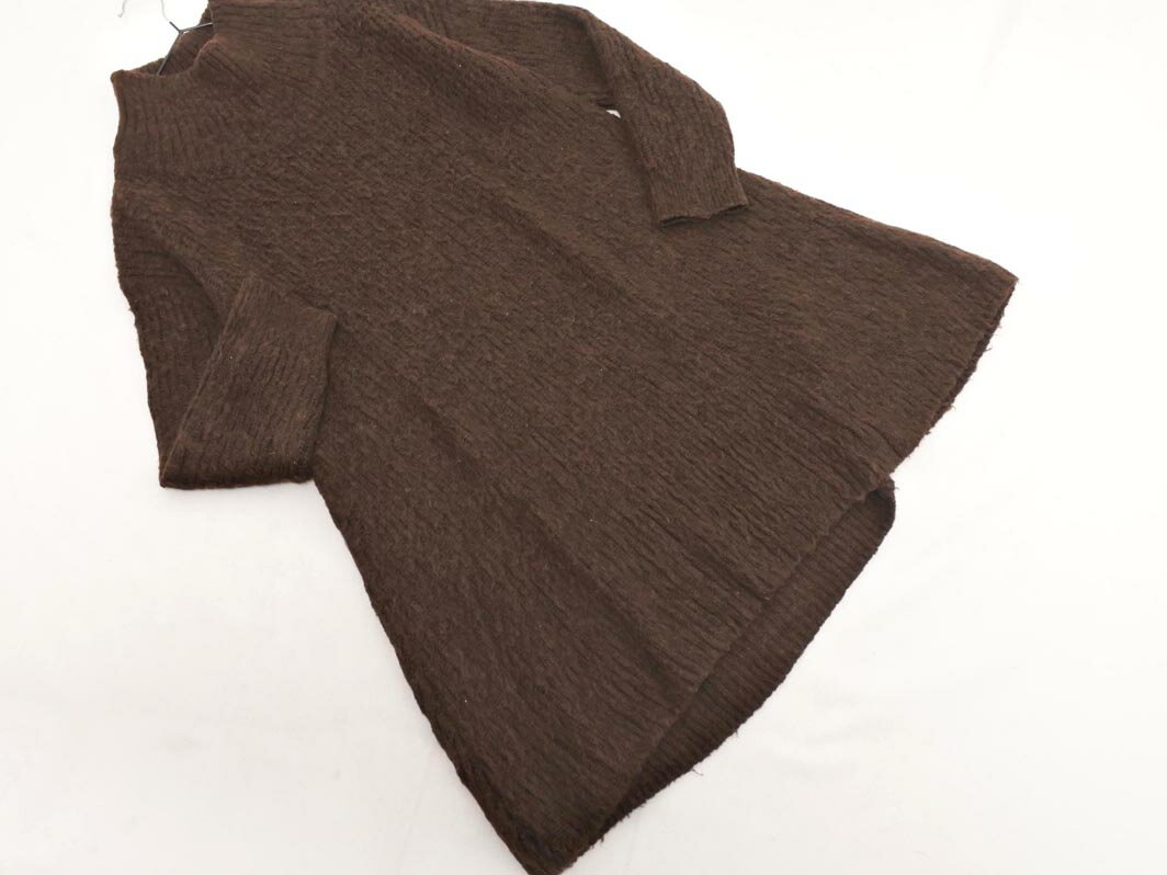 URBAN RESEARCH アーバンリサーチ ウール混 ハイネック ニット ワンピース sizeF/茶 ◇■ ☆ fec9 レディース【USED】【中古】【古着】【ブランド古着買取・販売ABJ】