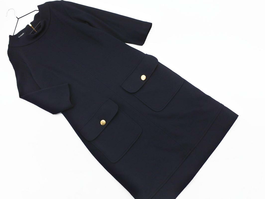 LAURA ASHLEY ローラ アシュレイ ボトルネック ワンピース size8/濃紺 ◇■ ☆ fca5 レディース【USED】【中古】【古着】【ブランド古着買取・販売ABJ】