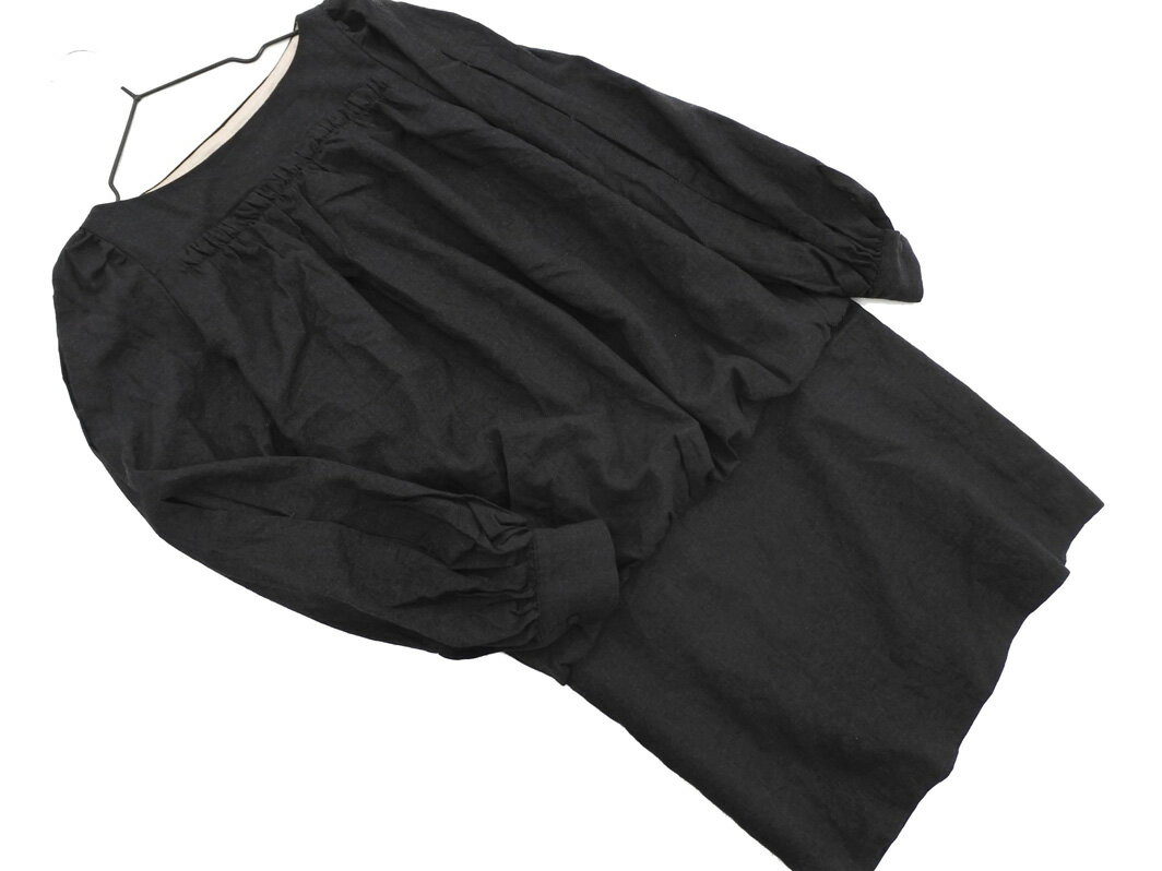 Noble Birth ノーブルバース ウール100% カットスリーブ チュニック ワンピース size36/黒 ◇■ ☆ ekb5 レディース【USED】【中古】【古着】【ブランド古着買取・販売ABJ】