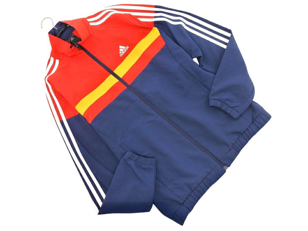 adidas アディダス ジップアップ スタンドカラー ジャケット sizeS/赤x紺 ◇■ ☆ fjb5 メンズ【USED】【中古】【古着】【ブランド古着買取・販売ABJ】