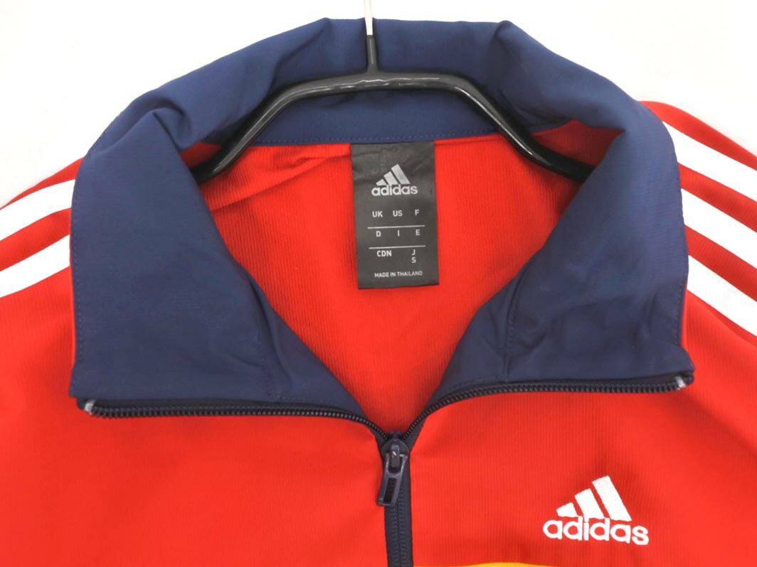 adidas アディダス ジップアップ スタンドカラー ジャケット sizeS/赤x紺 ◇■ ☆ fjb5 メンズ【USED】【中古】【古着】【ブランド古着買取・販売ABJ】