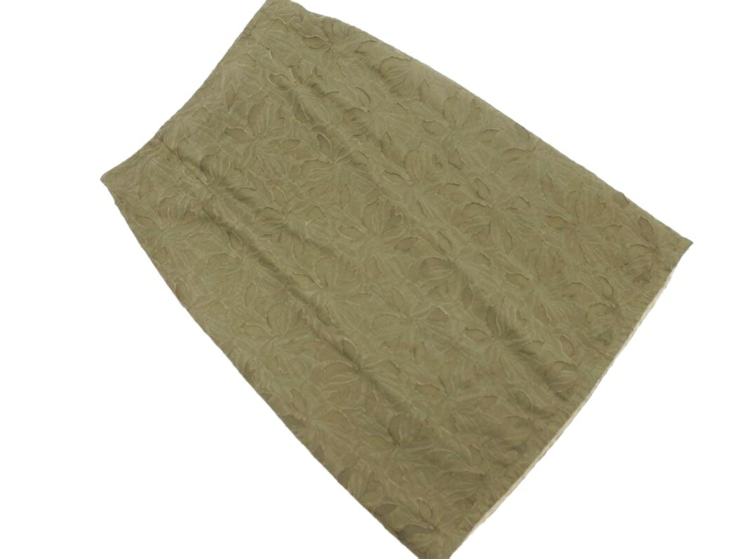 ALPHACUBIC アルファキュービック 花柄 Aライン 台形 スカート size64-89/カーキ ■◇ ☆ fgc9 レディース【USED】【中古】【古着】【ブランド古着買取・販売ABJ】