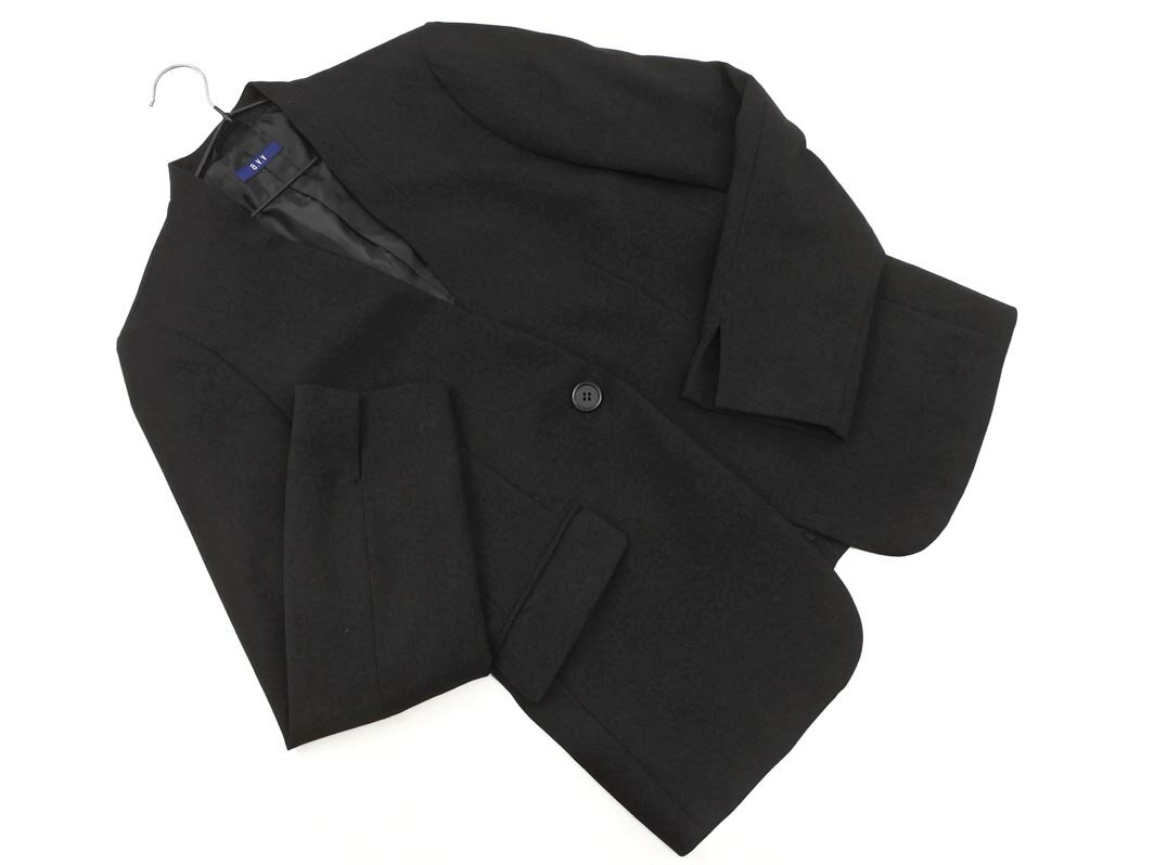 a.v.v アーヴェヴェ ノーカラー ジャケット sizeS/黒 ◇■ ☆ fcb1 レディース【USED】【中古】【古着】【ブランド古着買取・販売ABJ】