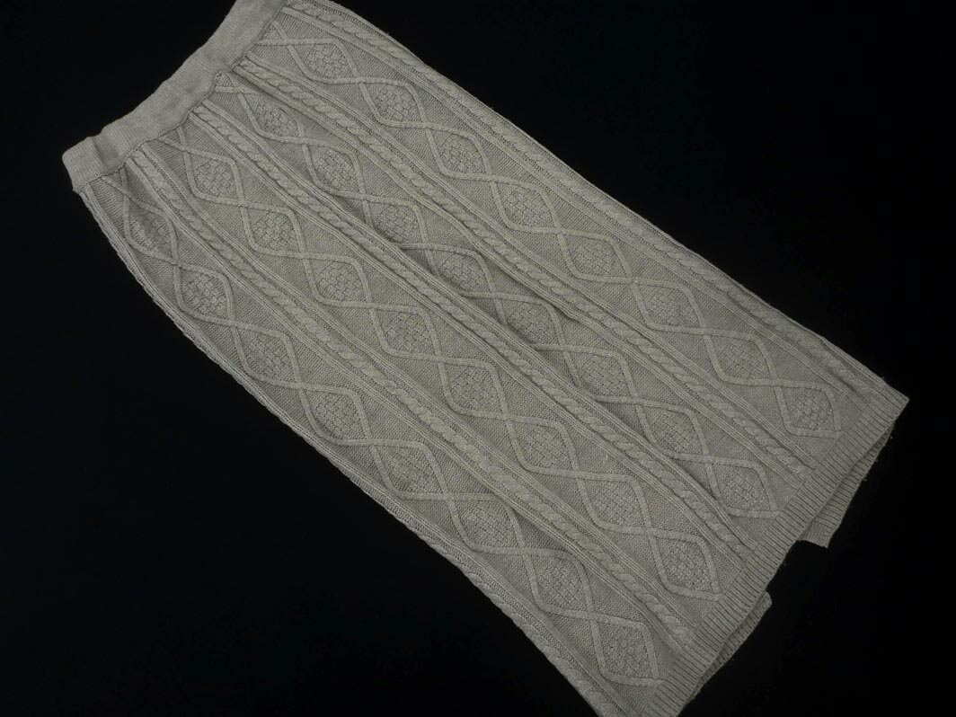 antiqua アンティカ パターントルソ ニット ロング スカート sizeM/グレー ◇■ ☆ fja6 レディース【USED】【中古】【古着】【ブランド古着買取・販売ABJ】