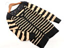 Rope Picnic ロペピクニック ボーダー レース カーディガン size38/黒xベージュ ◇■ ☆ ekc7 レディース【USED】【中古】【古着】【ブランド古着買取・販売ABJ】