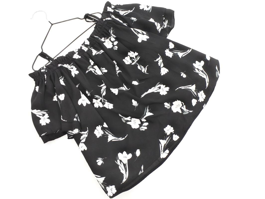 ネコポスOK INGNI イング 花柄 オフショルダー ブラウス シャツ sizeM/黒 ■◆ ☆ fdd0 レディース【USED】【中古】【古着】【ブランド古着買取・販売ABJ】