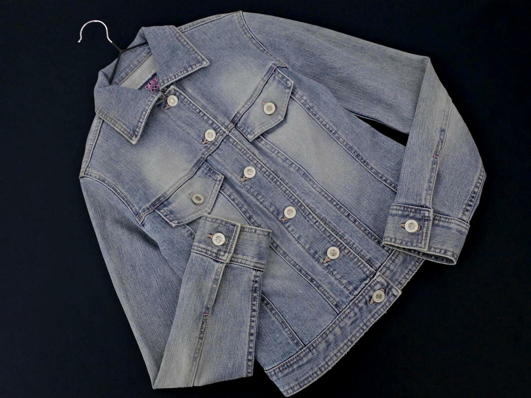 QUEENS COURT クイーンズコート Gジャン デニム ジャケット size2/青 ◇■ ☆ fbb8 レディース【USED】【中古】【古着】【ブランド古着買取・販売ABJ】